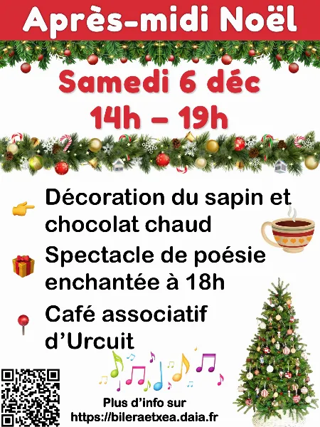 Décoration du sapin de Noël et chocolat chaud
