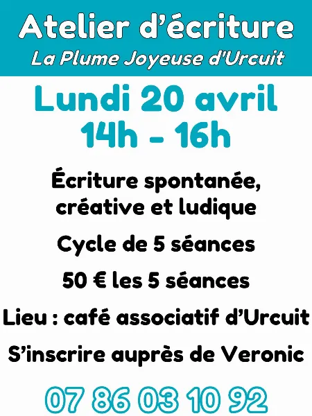 Atelier d'écriture créative (cycle de 5 séances)