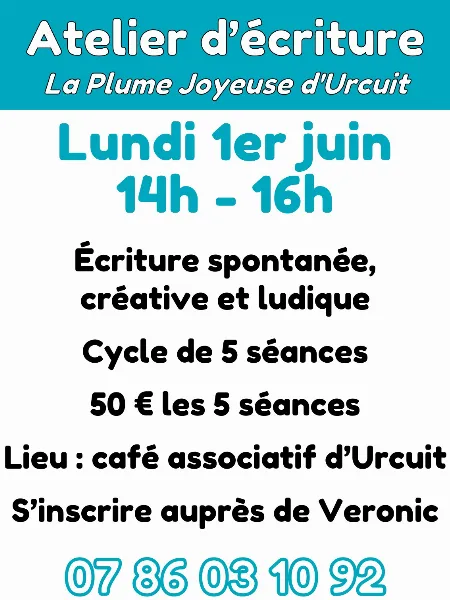 Atelier d'écriture créative (cycle de 5 séances)