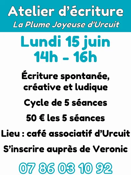 Atelier d'écriture créative (cycle de 5 séances)