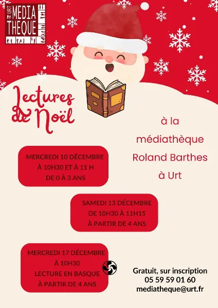 Lectures de Noël à la médiathèque à Urt